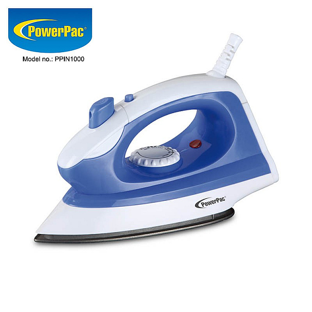 POWERPAC PPIN1000 DRY IRON WITH SPRAY, TEFLON COATED...